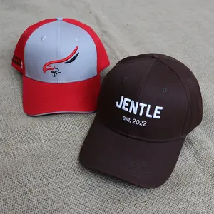 Oem Fabriek Custom 6 Panel Baseball Cap 3d Geborduurd Logo Sandwich Rand Metalen Gesp Sport Hoeden