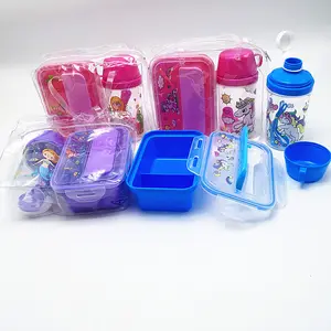 2024 hot sales customized popular cartoon style lunch box and bottle set for children lunch box and bottle