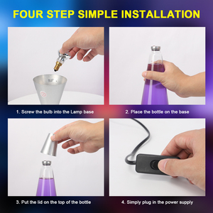 โคมไฟแมงกะพรุน ไฟกลางคืนภูเขาไฟ LED ขนาดเล็ก สำหรับขาย ขวดลาวา - Product Image 6