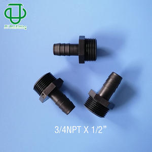 Conector de plástico PP negro con rosca NPT de 3/4 a conexión de goma de 3/4 pulgadas para tuberías de fluidos - Product Image 4