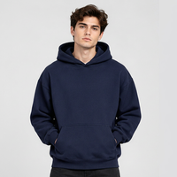 Sweat à capuche en polaire uni pour homme – Sweat-shirt à capuche avec poche kangourou de couleur unie