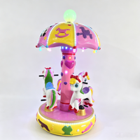 Manège pour enfants à monnayeur, mini carrousel parapluie, 3 places, licorne, machine de divertissement rotative pour enfants, vente chaude