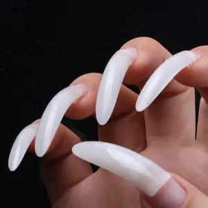 TSZS 500pcs/Bag Almond White Half Cover False Nail Tips ABS French Oval Press On Nail For Women Curve Xxxl Nail Tips