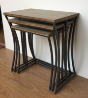 Table console moderne en métal noir durable et écologique, ensemble de 3 pièces pour villa, hôtel, salon, cuisine, meubles de maison, appartement