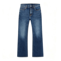 Jean droit extensible coupe bootcut pour homme en denim de coton, coupe facile, cinq poches, décontracté, confort quotidien
