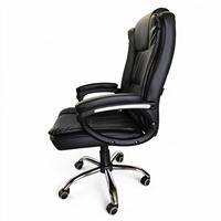 Chaise de bureau de direction à dossier haut en cuir PU, pivotante et réglable en hauteur, avec base chromée, vente en gros d'usine, OEM ODM