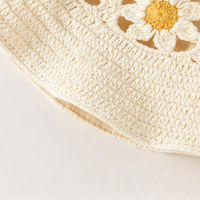 DB1263386 DAVE BELLA Sombrero para Niños, Sombrero de Verano para Niñas, Moda Casual para Exteriores, Sombrero para el Sol con Flores, Sombrero Tejido de Algodón Puro