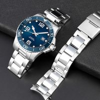 Bracelet de montre en acier inoxydable à bout incurvé pour Longines master Conquest L3.642.4 L3.781.4 Bracelet Montre Accessoires 316L 21MM