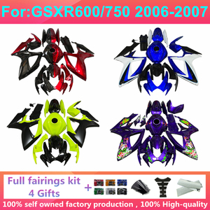 NOUVEAU Kit de carénage complet ABS pour moto compatible avec GSXR600 GSXR750 Gsx600r Gsx750r GSXR 600 750 2006 2007 <span class=keywords><strong>06</strong></span> <span class=keywords><strong>07</strong></span> K6 Kits de carénages Zxmt - Product Image 4