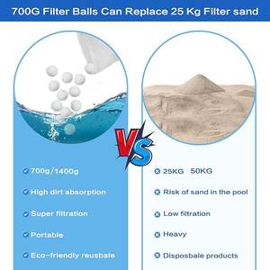 Boules filtrantes pour <span class=keywords><strong>piscine</strong></span> aux ions d'argent bleues, hydrophobes, 700g, boules filtrantes pour <span class=keywords><strong>piscine</strong></span> sous vide, 100% fibres de polyester - Product Image 2