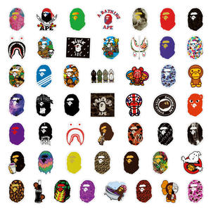 Recién 50PCS Logotipo de la marca Funny Trendy Cartoon Gorilla Monkey APE Sticker - Product Image 2