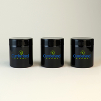 Bocaux cosmétiques en verre UV noir avec couvercles noirs résistants aux enfants 2oz 3oz 4oz