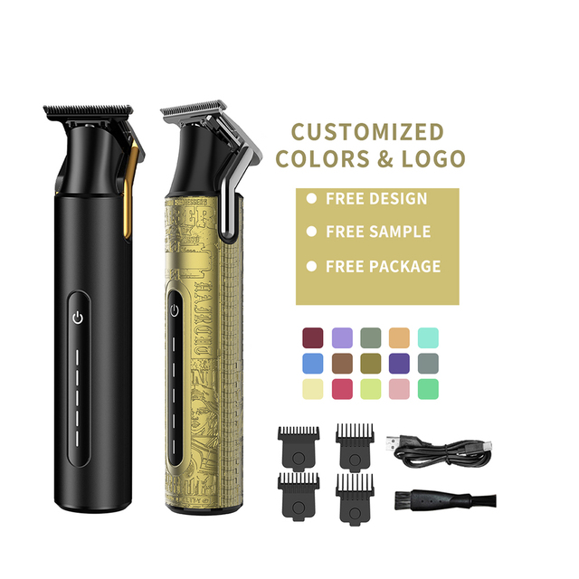 Wholesale Professional Barber Cordless Trimmer Stainless Steel 2000mAh Battery High USB Rechargeable Waterproof Vintage T9