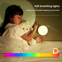 Machine à bruit blanc portable, détecteur de pleurs pour bébé, veilleuse, 12 sons apaisants, rechargeable Type C 1500 mAh
