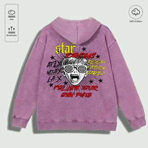 Felpa con Cappuccio 100% Cotone Lavato con Grafica 'Star <span class=keywords><strong>Dreams</strong></span> Follow Own Path', Multicolore - Product Image 6