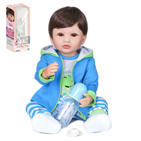 Poupée Reborn réaliste de 22 pouces en vinyle, avec accessoires de biberon à tétine magnétique, pour filles, cadeau pour enfants