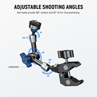 Klem lengan ajaib pemasangan 7 ", dengan penjepit Monitor kamera Super Mount dengan pin pencari ARRI 1/4" 3/8 "untuk SmallRig