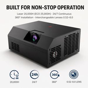 Projecteur dôme grand format pour cinéma vidéo, 8000 lumens ANSI, LCD numérique, planétarium 3D, objectif fisheye 360 degrés - Product Image 4