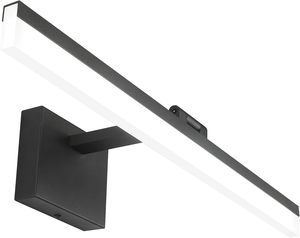 Lámparas LED Modernas de 16 Pulgadas para Baño, 5CCT, Sobre el Espejo, Acabado Negro Mate con Pantalla Acrílica - Product Image 1