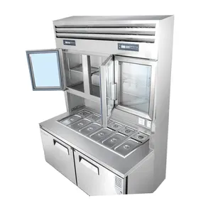 Bancada de trabalho de alta qualidade, equipamento de refrigeração, mesa refrigerada, aço inoxidável, bancada de trabalho de refrigeração
