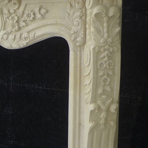 Manteau de cheminée en marbre de couleur crème égyptienne d'approvisionnement direct d'usine de style français d'intérieur - Product Image 5