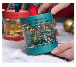 2024 Feliz Navidad caja de dulces transparente Nochebuena para Apple embalaje cilindro caja de regalo con marco de fotos uso - Product Image 6