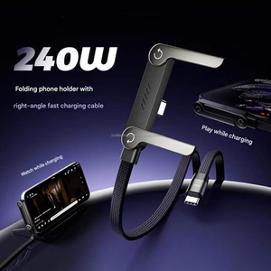 Câble de téléphone 240W Type C, chargeur rapide pour ordinateur portable avec support de téléphone pliable pour Phone 17, Huawei, <span class=keywords><strong>Xiaomi</strong></span> - Product Image 1