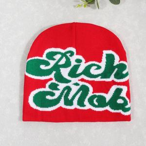 Nuevo Gorro de Punto Acrílico 100% de Alta Calidad, Gorros de Mujer con Tejido Jacquard en Toda la Superficie - Product Image 3
