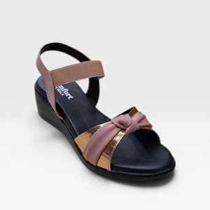 Elegant Womens Flat <b>Sandals</b> Comfortable Bow Strap Casual Fashion Footwear Daily Outdoor Wear Pink Rose Gold Slingback - Product Image 1
