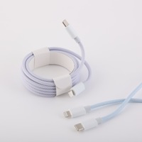 Kabel Data Pengisian Daya Cepat Warna-warni Anyaman Kepang Grosir Pabrik untuk Pengisian Cepat 1 Meter C ke untuk