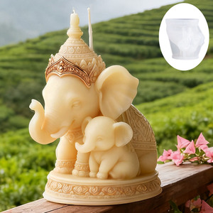 KK1091 <strong>Elephant</strong> Silicone <strong>Candle</strong> Molds Southeast Style Gypsum Decorations Casting Mould DIY Aromatherapy <strong>Candle</strong> Making - Product Image 5
