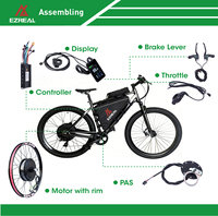 Kit de Conversión de Bicicleta Eléctrica de Alta Calidad con Motor de Buje Trasero de Alta Velocidad de 72V 3000W sin Escobillas, Batería de Litio, Acelerador de Giro y LED