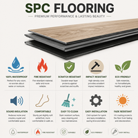 Revêtement de sol SPC insonorisé, imperméable et ignifuge, à emboîtement, vinyle commercial à clipser pour appartement, OEM