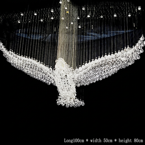 Lustre moderne en cristal au design <span class=keywords><strong>aigle</strong></span>, grande lampe suspendue LED pour hôtel, villa, salle de banquet simple, salon - Product Image 4