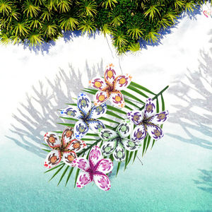 Best Seller isola tema spiaggia festa tatuaggio tatoo ibisco accessori orecchio Eva Frangipani fiori hawaiani gioielli da sposa in schiuma - Product Image 2