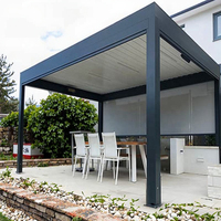 Pergola Bioclimatique Moderne en Aluminium avec Toit à Lames Motorisé, Écologique, Revêtement Poudré, Toutes Saisons, Vente en Gros Personnalisée