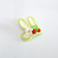 Jolies pinces à cheveux pour enfants, filles et bébés, en forme de mouton et de lapin, avec fleurs en crochet 3D faites à la main, accessoires de décoration pour cheveux