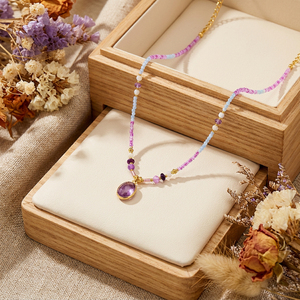 Bingxin Gioielli <span class=keywords><strong>2026</strong></span> Ultima Collezione Vintage di Gioielli Artigianali, Collana con Ciondolo in Metallo e Perline di Gemme Naturali Colorate per Donne - Product Image 5