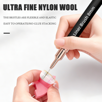 Ensemble de 5 stylos à ongles ultra-fins à long manche pour nail art, avec outils de traçage, de coloration florale et de dessin de motifs