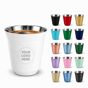 Taza Térmica Personalizada con Logotipo, 80 ml, 160 ml, 250 ml, Taza de Café de Acero Inoxidable 304 de Doble Pared, Taza de Café Espresso Italiana - Product Image 1