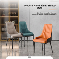 Chaise de salle à manger moderne en cuir PU avec dossier matelassé en losanges et pieds en métal noir pour chaises et tables, mobilier de restaurant