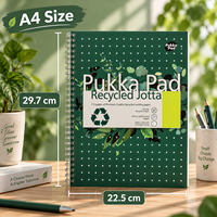 Cahiers en papier recyclé écologiques avec reliure spirale double fil |   Logo et couleur personnalisés |   Option Coffret Cadeau |   Utilisation scolaire/de bureau