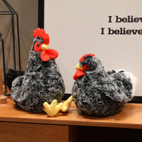 MaiYouTu Peluche Poule Grise Réaliste, Jouet en Peluche Doux, Poupée Poulet, Animal de la Ferme, 31-50cm, Cadeau pour Enfants, Décoration Maison