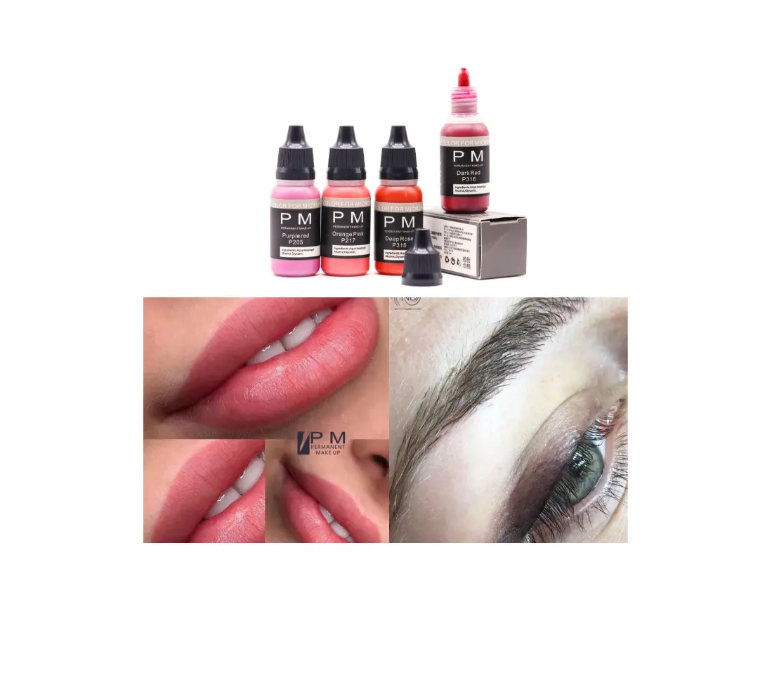 PM Hữu Cơ Nhãn Hiệu Riêng OEM 72 Màu Sắc Microblading Trang Điểm Vĩnh Viễn 3D Eyebrow Tattoo Ink Pigment MicroPigment