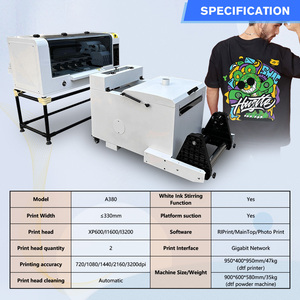 Impresora DTF A3 de 30 cm con cabezal dual XP600 I3200 y agitador de polvo para película PET y camisetas - Product Image 2
