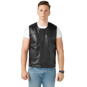 Chaleco de Cuero Personalizado de Alta Calidad y Transpirable para Hombre, Estilo Casual de Invierno, Secado Rápido, Antipilling, Servicio OEM - Product Image 1
