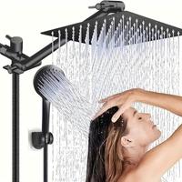 Douche à main multifonction en acier inoxydable électro-plaqué, bras d'extension mural, kits de douche