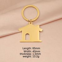 Porte-clés vierge en acier inoxydable en forme de maison vintage, personnalisable avec logo, pour gravure de nom de chien - Vente directe usine