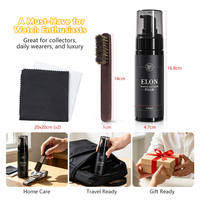Prix d'usine - Mousse nettoyante pour montres à base de plantes de 150 ml avec brosse en crin de cheval et 2 chiffons en microfibre - Kit de nettoyage de précision pour montres