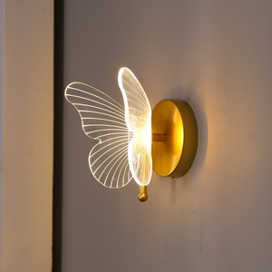 Lámpara de pared con forma de mariposa, fuente de luz LED acrílica, control de interruptor para iluminación de fondo en el dormitorio - Product Image 1